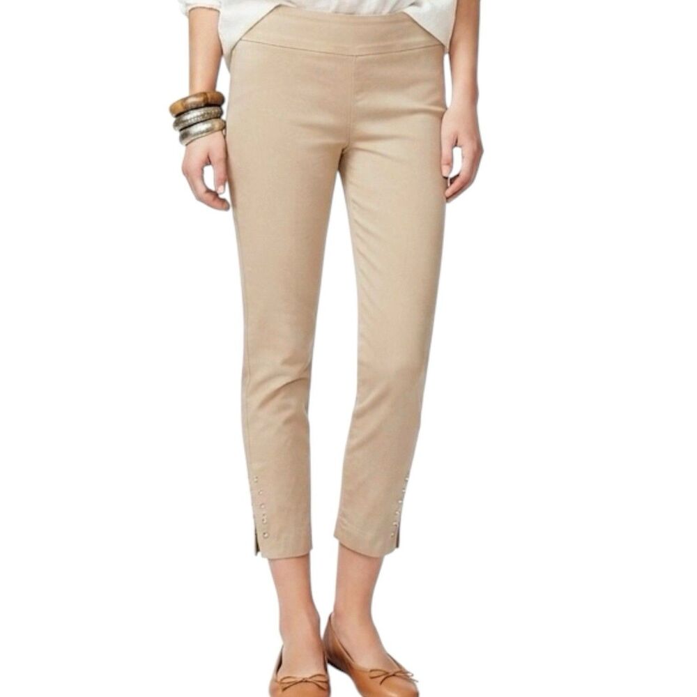 Roz & Ali Millennium Tummy Control Ankle High Rise Pants Beige Sz 12 Business